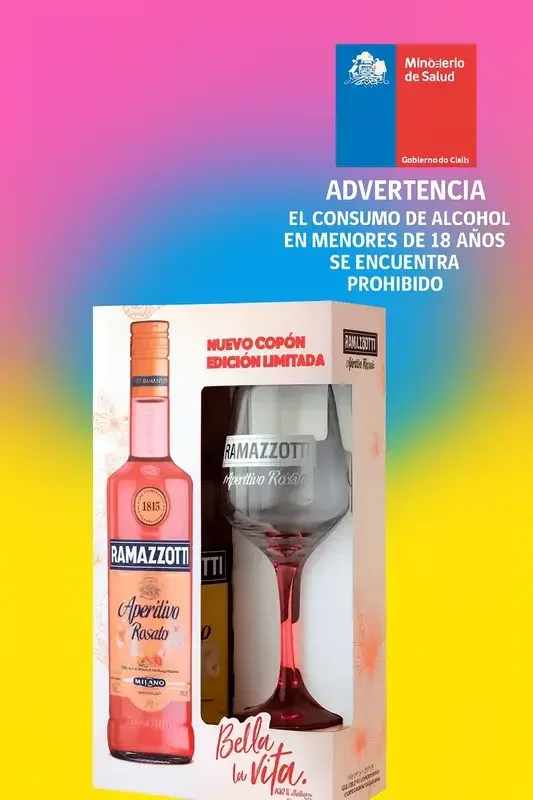 Ramazzotti Aperitivo Rosato – Gift Box Edición Limitada con Copa