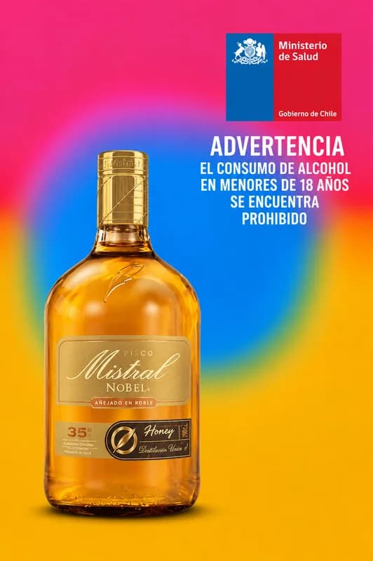 Pisco Mistral Nobel Honey 35° 750 ml – Suavidad con un delicado toque de miel