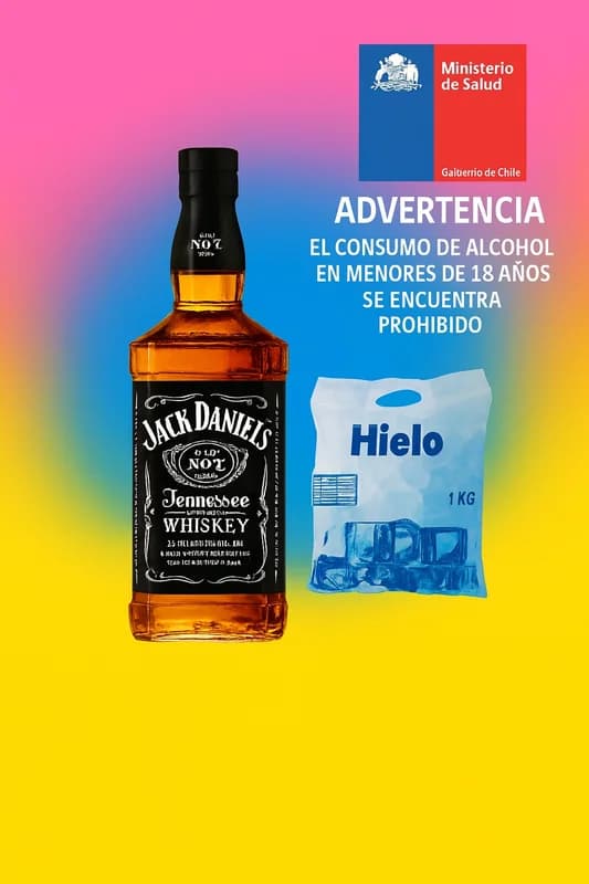 Jack Daniel’s Tennessee Whiskey 750 ml + Hielo 1 Kg