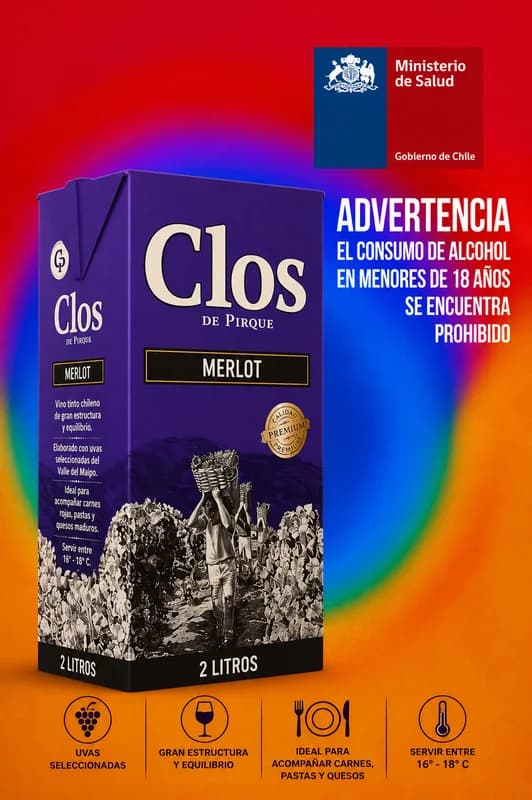 Clos de Pirque Merlot 2 L (Tetra Pak)