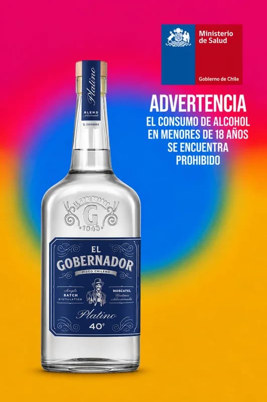 Pisco El Gobernador Platino 40°