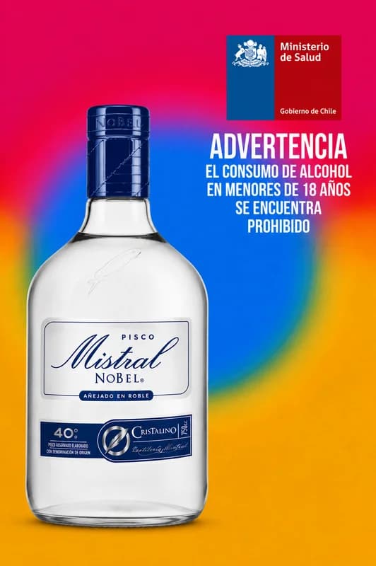 Pisco Mistral Nobel Cristalino 40° – 750 ml
