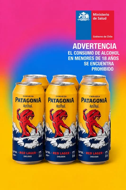 Cerveza Patagonia por Austral Red Lager Smilodon – Pack 6 x 470 cc